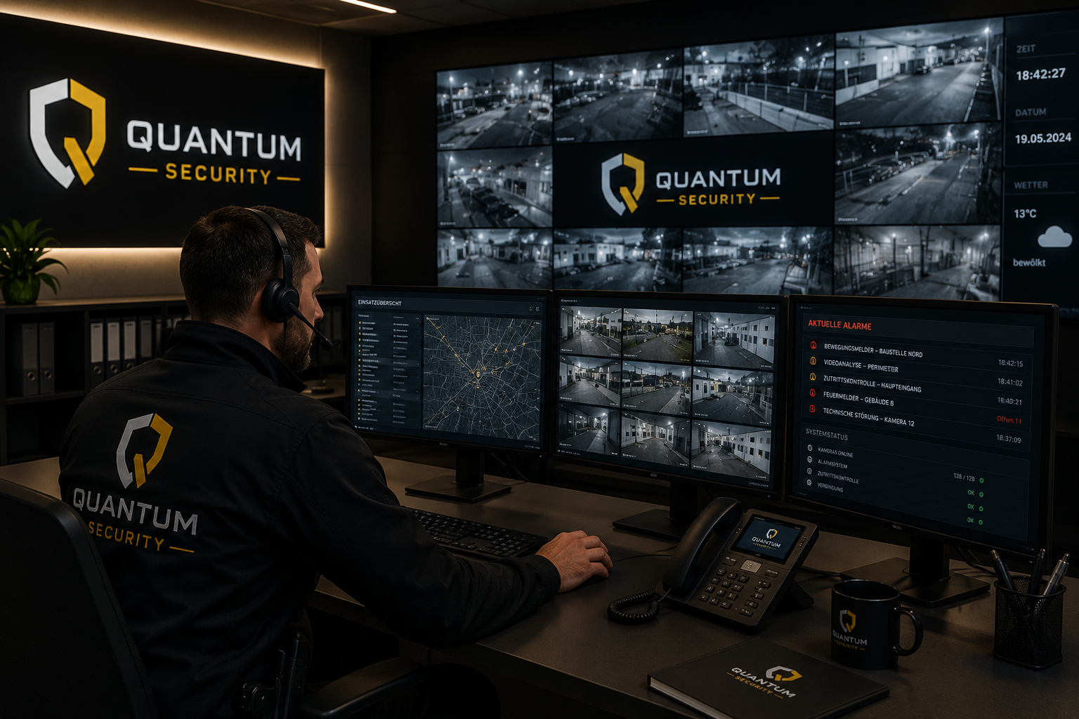 Quantum Security Leitstelle für Alarmaufschaltung und Alarmverfolgung